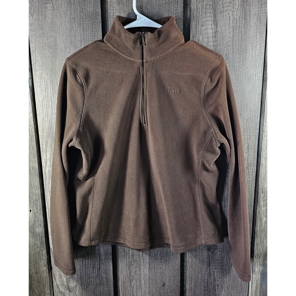 GAP Sweaters - GAP Fleece Quarter Zip Pullover Brown Mock Neck Long Sleeve Size Medium